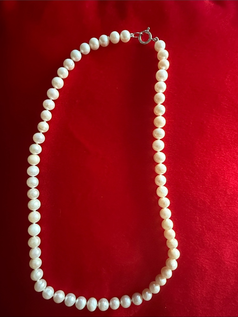 Classic White Freshwater Pearl Necklace – 18” Sterling Silver